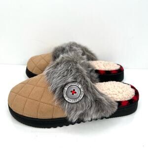 Dearfoams Women's Quilted Microsuede Slippers Shoes.